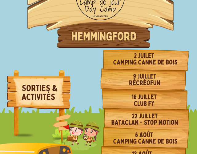 Sorties & activités du camp de jour 2026
